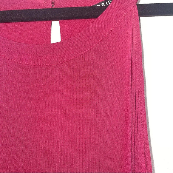 Torrid Hot Pink Rayon Slub Halter Neck Tiered Ruffle Tank Top 2X Women’s - Picture 4 of 13